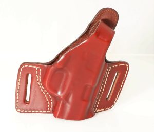 VEGA Holster, Tan Leather, Double Belt Loops, Quick Release Right Hand Bersa BPCC