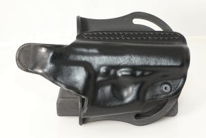 VEGA Holster, Black Leather, 2 Adjustable Belt Loops, Quick Release Right Hand Thun 380/22